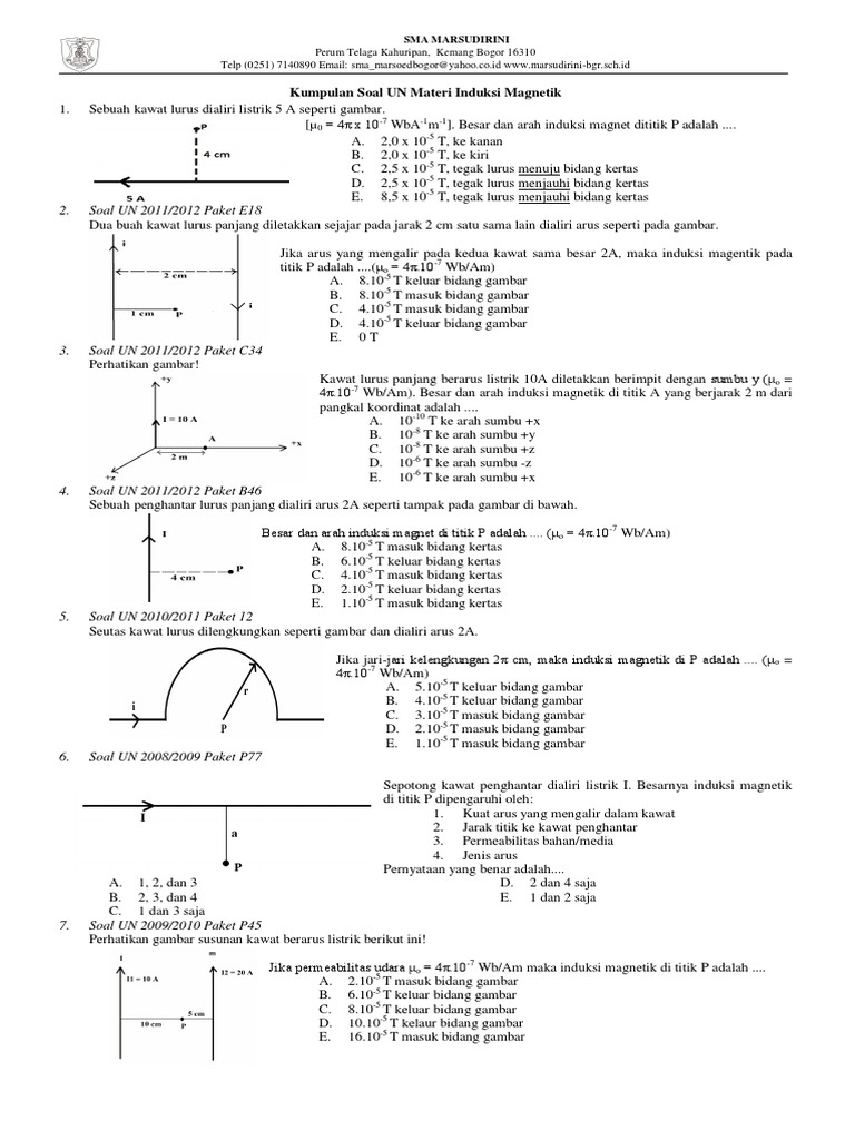 Kumpulan Soal Un Fisika Sma Materi Induksi Magnetik Pdf