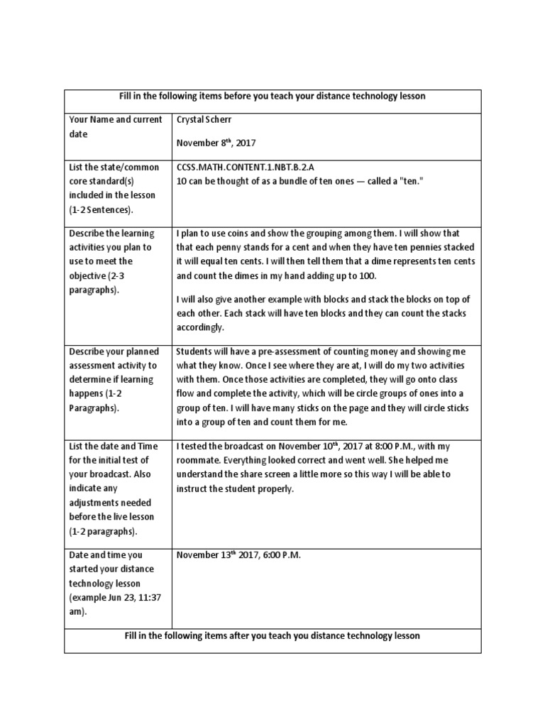 distance learning lesson plan Educational Psychology Education Theory