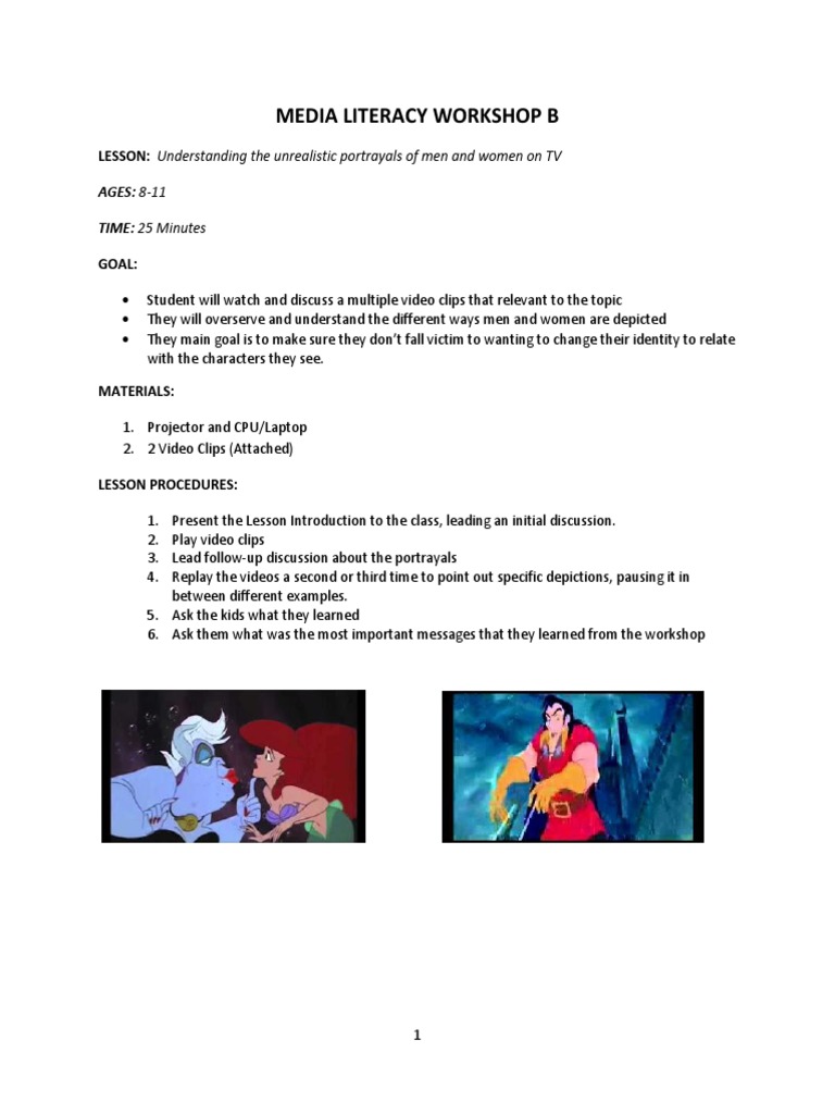 Media Literacy: TV Portrayals Workshop | PDF | Language Arts & Discipline