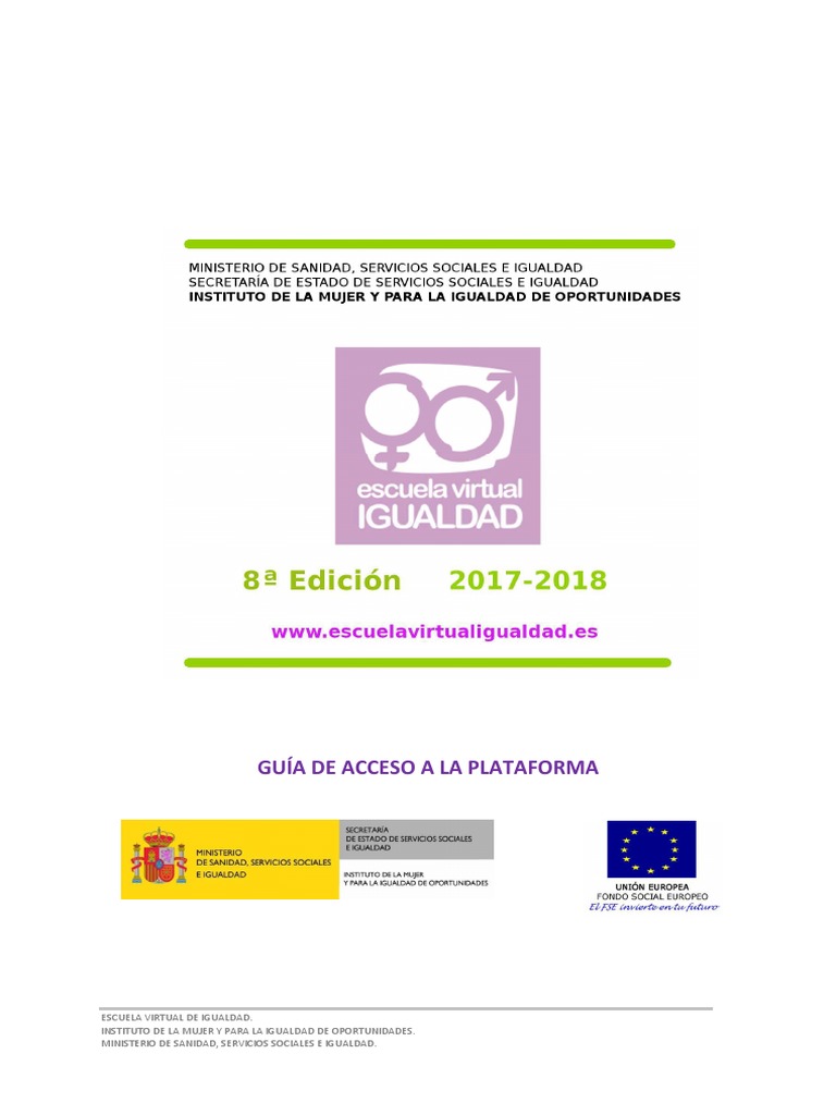 Guía de Acceso a la Escuela Virtual de Igualdad | PDF | Trabajo Social ...