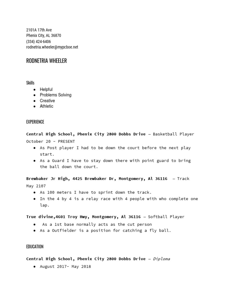 Wheeler Central High School, Phenix City 2800 Dobbs Drive PDF