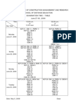 Exam Time Table