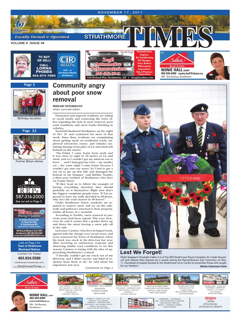 November 17, 2017 Strathmore Times | PDF | Business | Nature