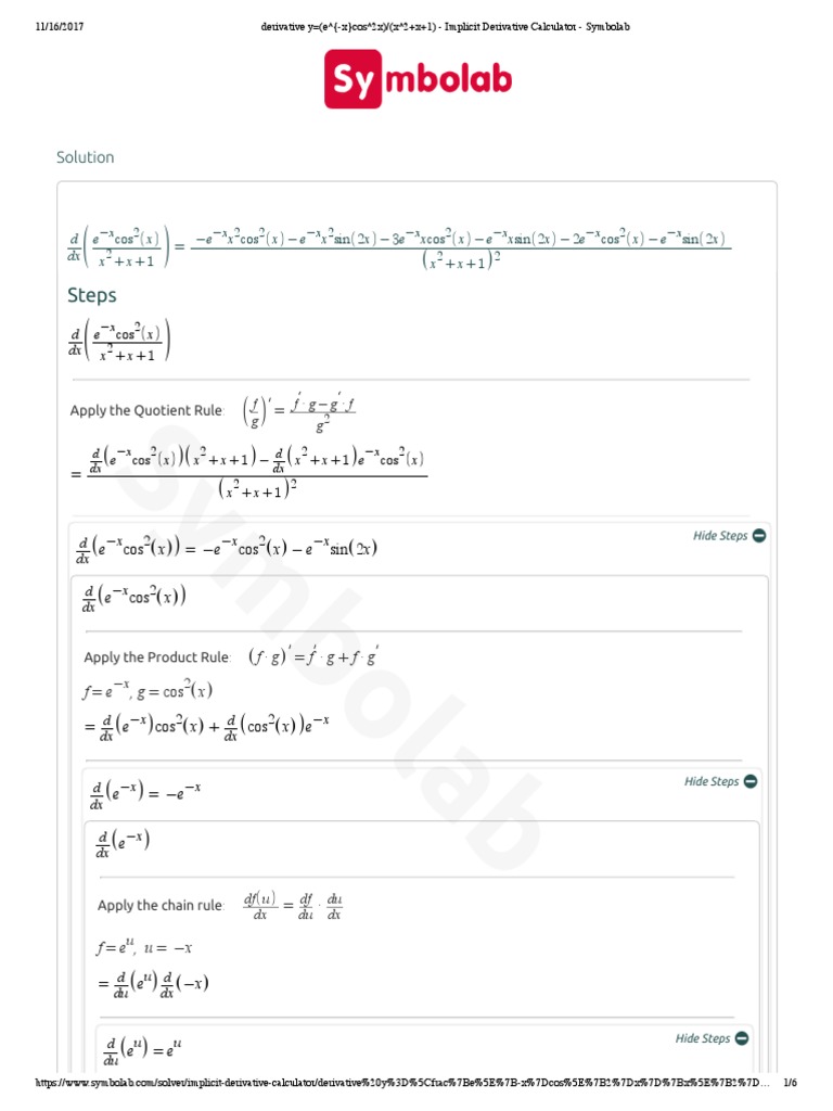Symbolab implicit differentiation discount