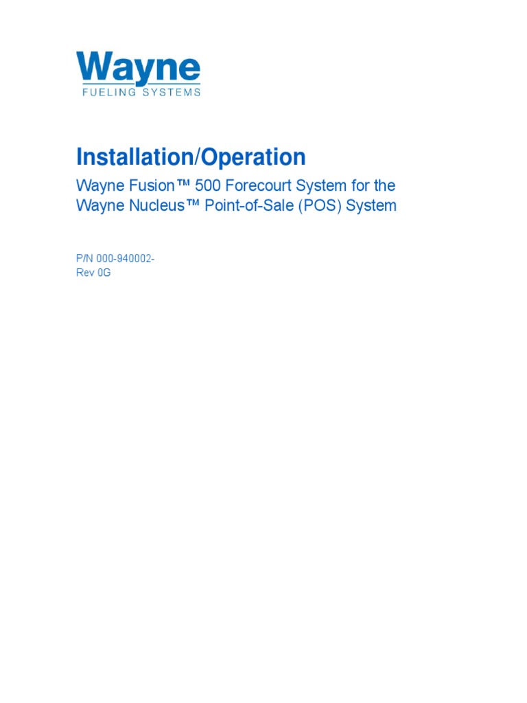 000 940002 Fusion 500 Installation Nucleus Rev 0g Electrical