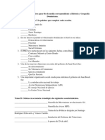 Prueba Del 1er Semestres para 6to de Media Correspondiente A Historia y Geografía Dominicana