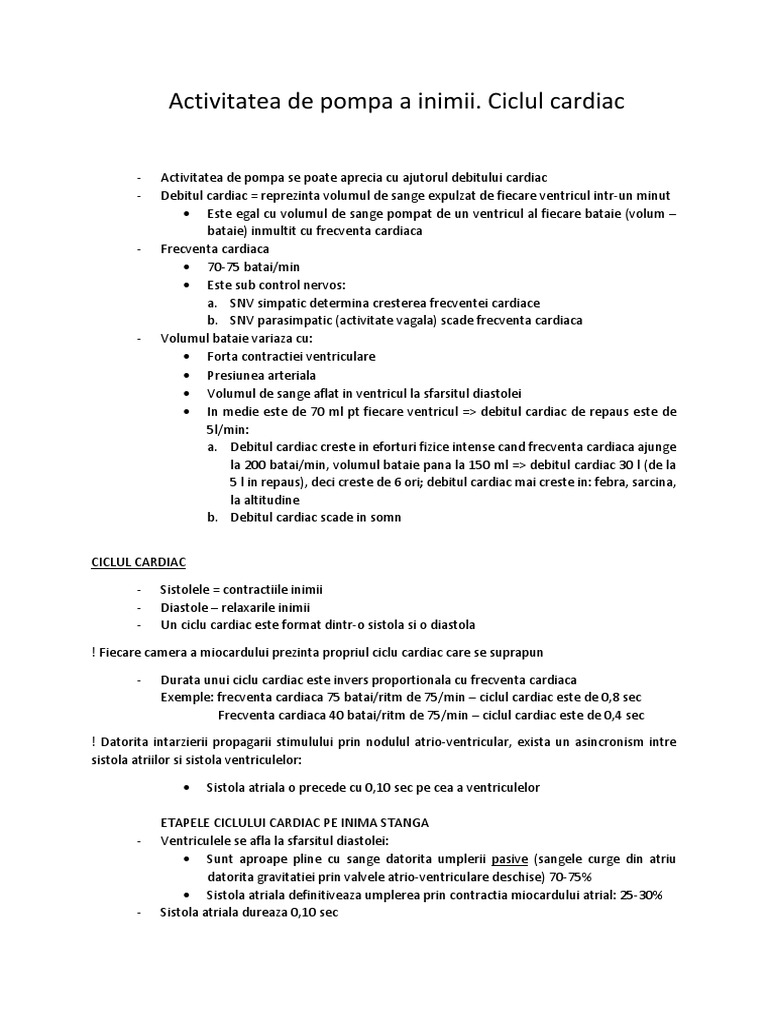 Fiziologia Inimii | PDF