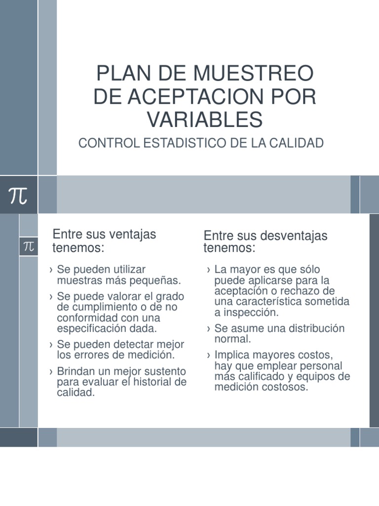 Plan de Muestreo de Aceptacion Por Variables PDF Estadísticas Análisis