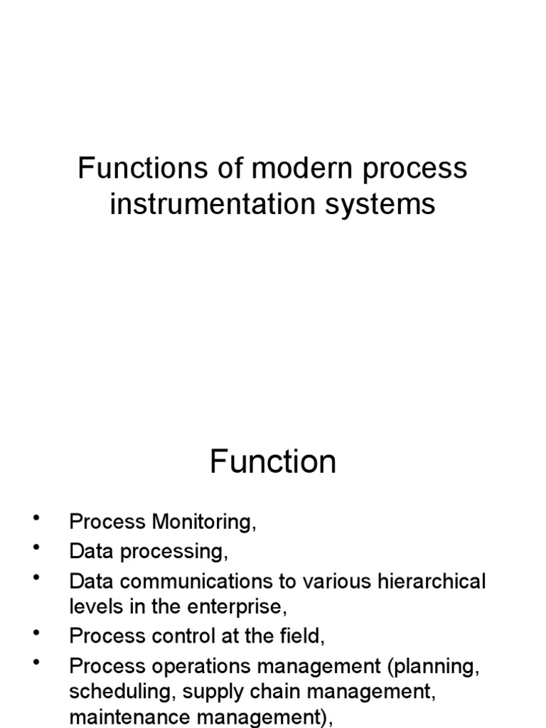 Functions of Modern Process Instrumentation | PDF