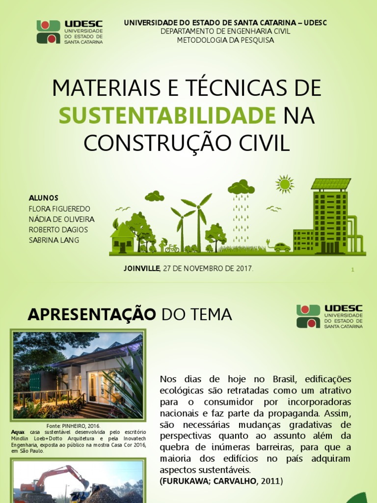 PDF) Engenharia civil: Demandas sustentáveis e tecnológicas e aspectos  ambientais 2