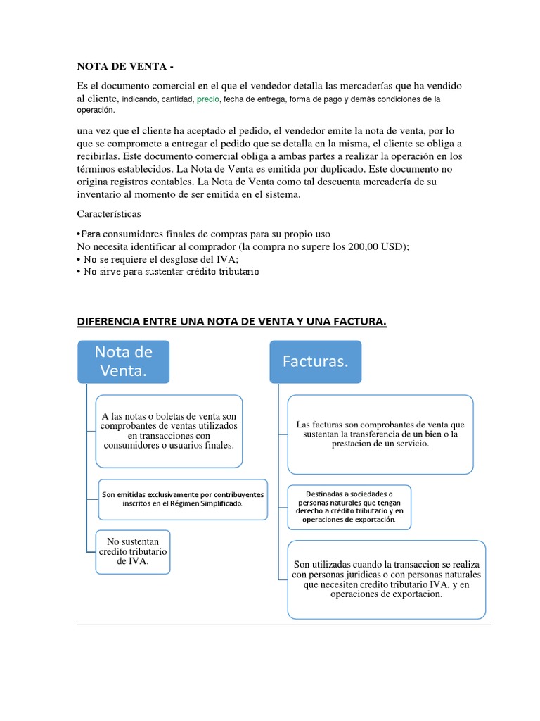 Nota De Venta Factura Contabilidad Prueba Gratuita De 30