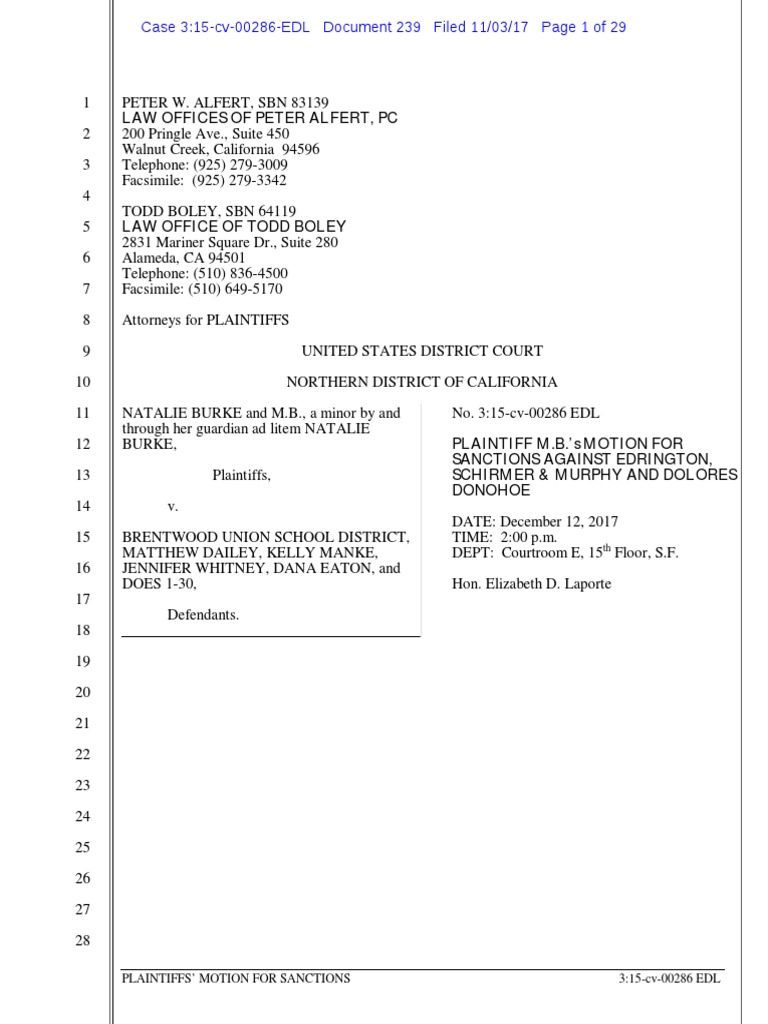 Motion for Sanctions Deposition (Law) Discovery (Law)