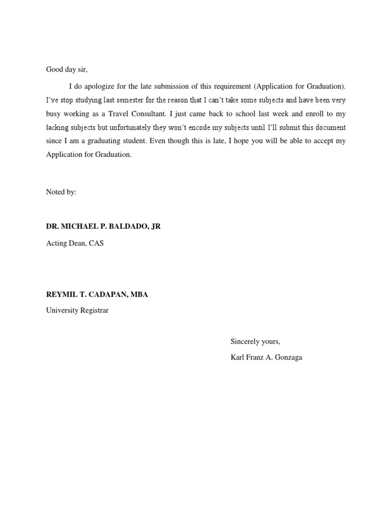Late Application for Graduation Submission | PDF