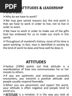 Work Attitudes & Leadership