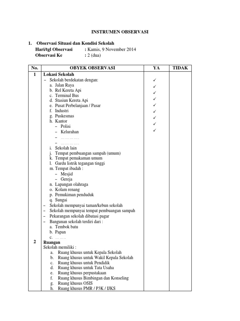 Observasi Tata Usaha Sekolah Berkas Download Guru