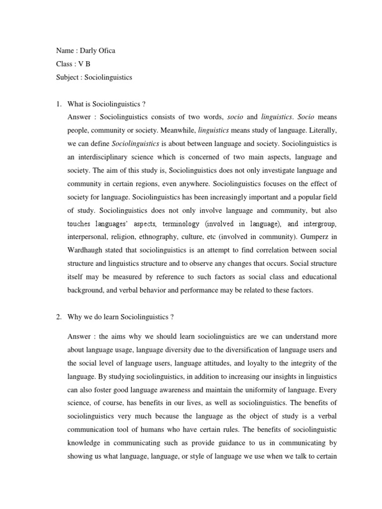 Sociolinguistics | PDF | Sociolinguistics | Linguistics
