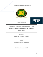 Análisis Del Capital Humano y Los Determinantes Del Ingreso de Las Personas