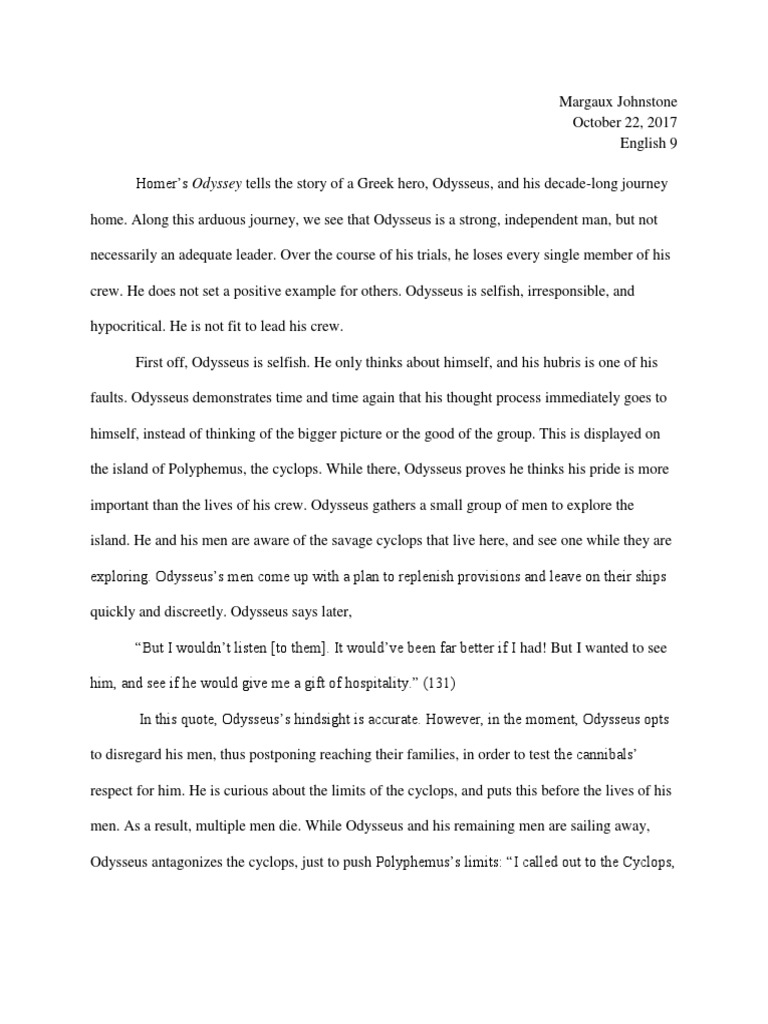 Odyssey essays women picture