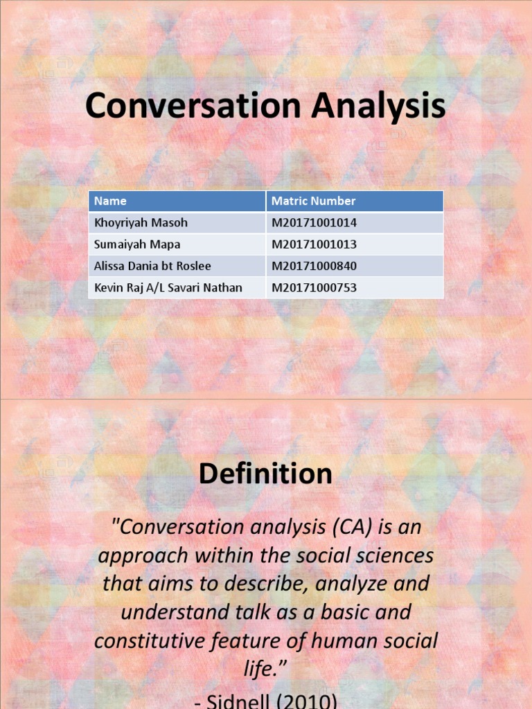Conversation Analysis | PDF | Linguistics | Conversation