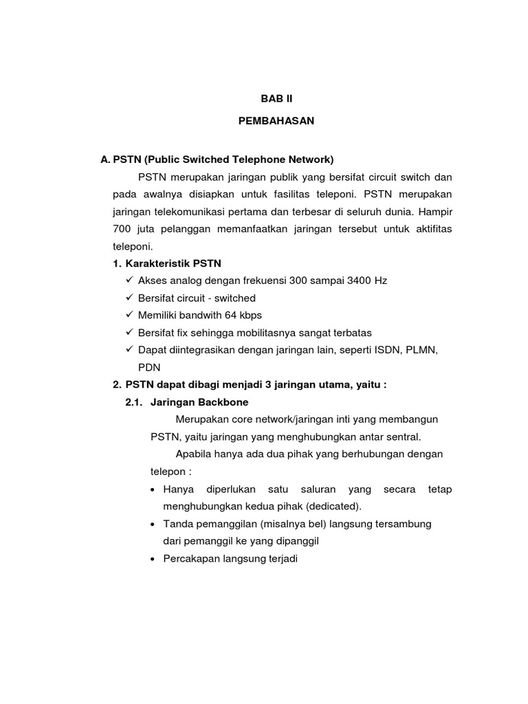 Pembahasan makalah PSTN