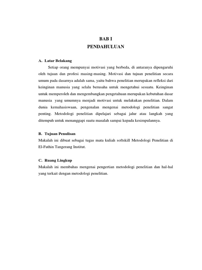 Makalah Metodologi Penelitian