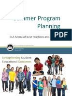 Summer Program Planning: ELA Menu of Best Practices and Strategies