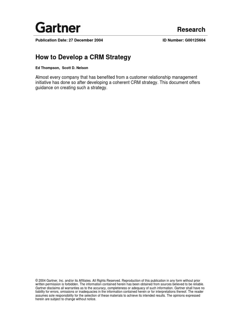 How To Develop A CRM Strategy | PDF | Customer Relationship Management ...