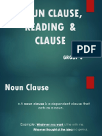 Noun Clause, Reading & Clause: Group 3