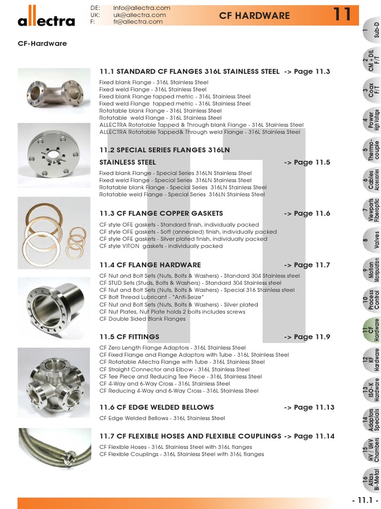 Allectra 11 CF | PDF | Pipe (Fluid Conveyance) | Screw