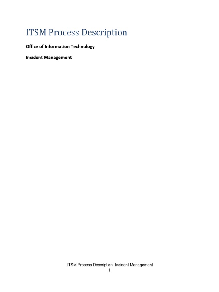 Incident Management Process Descriptions | PDF | Incident Management ...