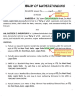 Memorandum of Understanding: Idowu