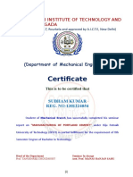 Certificate: Majhighariani Institute of Technology and Science, Rayagada