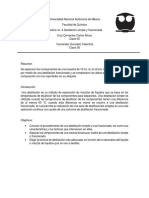 Destilación fraccionada de un destilado de caña