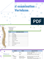 Clinical Examination: Vertebrae