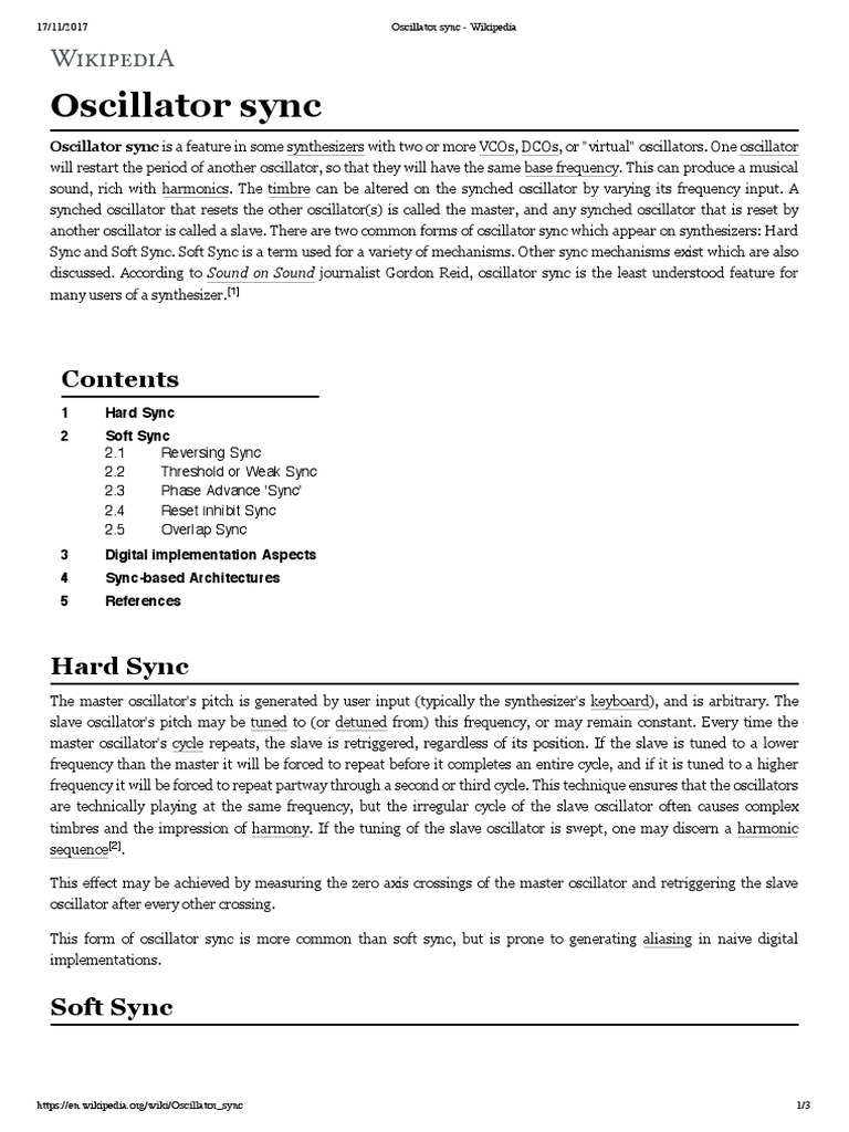 Oscillator Sync Download Free Pdf Oscillation Electronics