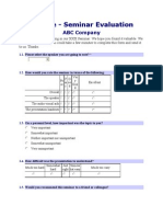 Sample Seminar Evaluation Form