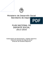 Plan Nacional de Deporte Social 2013 2016