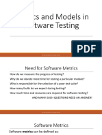 Metrics and models for software testing effectiveness