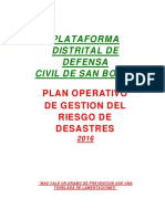 Plan de Gestion Del Riesgo de Desastres Ante Sismo 2016