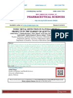 Pharmaceutical Sciences: Toxic Metal Detection in Natural/Herbal Products in The Market of Quetta, Pakistan