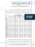 Adamson University: Presentation, Analysis and Interpretation of Data