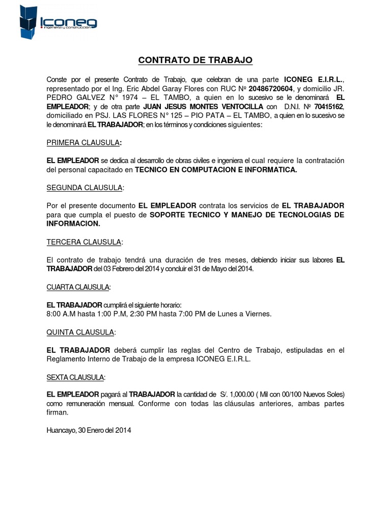 Modelo De Contrato De Servicios Word Generador Y Modelo De Contrato De