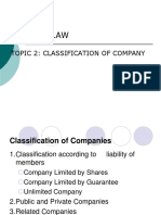 TOPIC 2 - Classification of Company