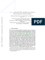 Spin Origami With Weyl and Dirac Line Nodes in Distorted Kagome Antiferromagnets