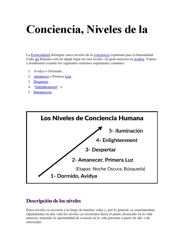 Niveles de Conciencia | PDF | Esencia | Vida