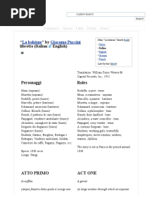 La Bohème Libretto (Italian - English) - Opera by Giacomo Puccini