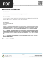 Decreto 158 del 2015 que designa a as nuevas autoridades del INTA