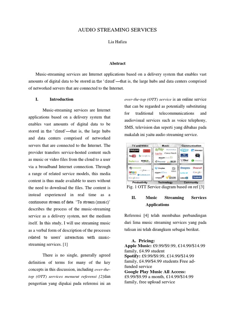 Comparing Music Streaming Services | PDF | Streaming Media | Spotify