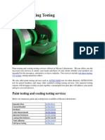 Paint Testing and Coating Testing Services