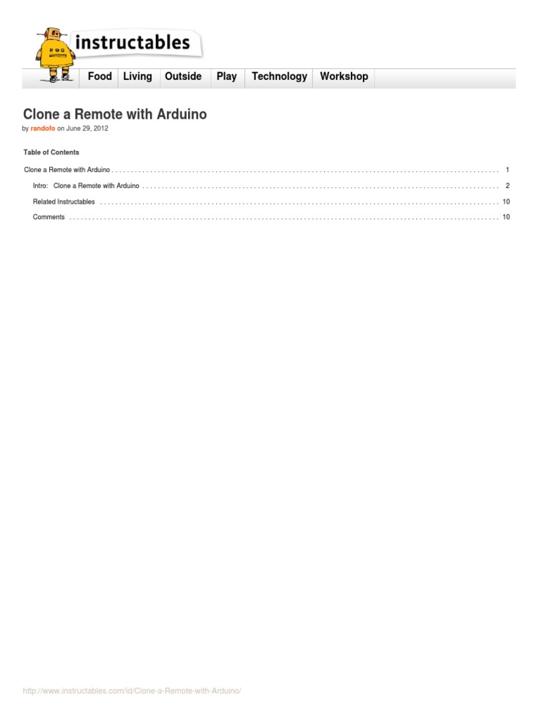 Clone A Remote With Arduino | PDF | Electrical Engineering | Electronics